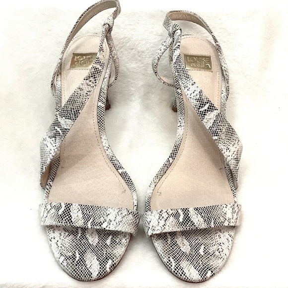 Louise et Cie Kass Lizard Snakeprint Embossed Stiletto Slingback Sandal Sz 8.5M - Picture 4 of 14